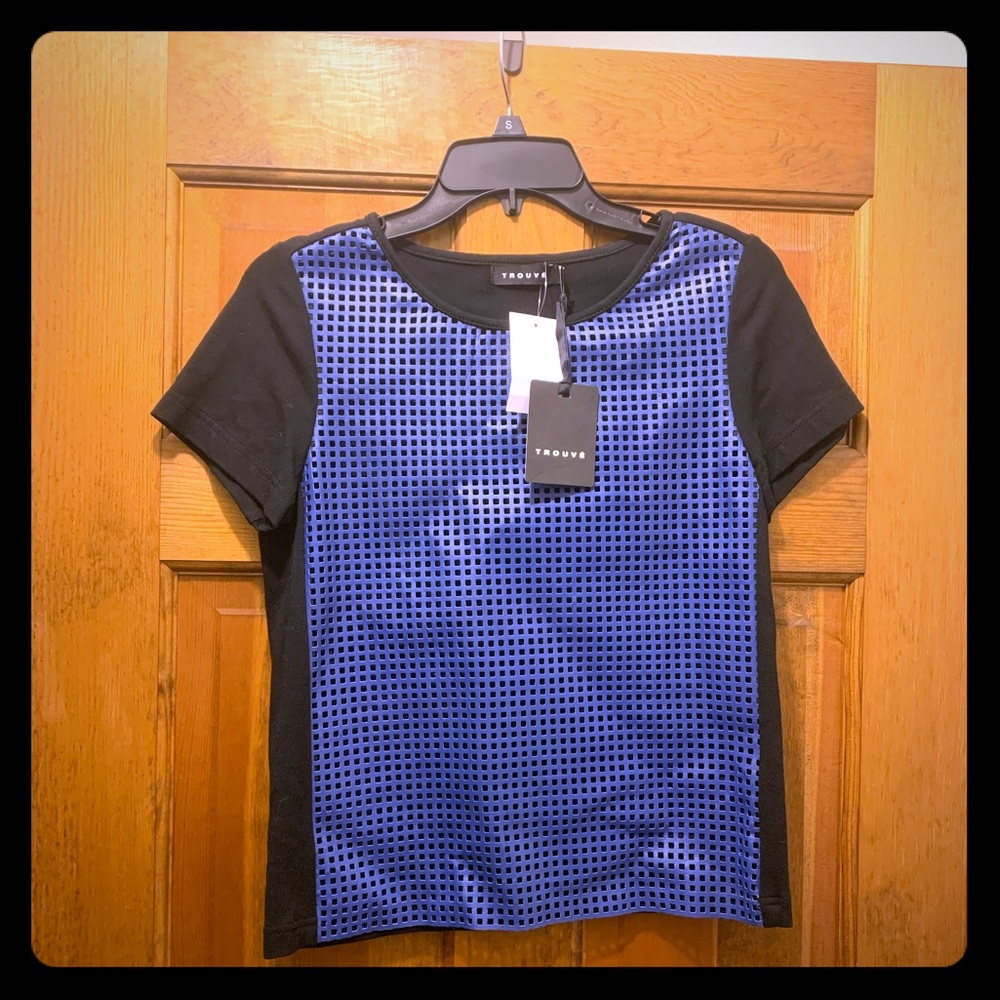 Blue and black Trouvé top